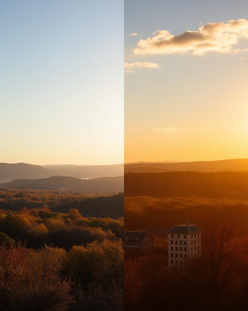 🍂 Autumn Warmth — before and after LUT applied